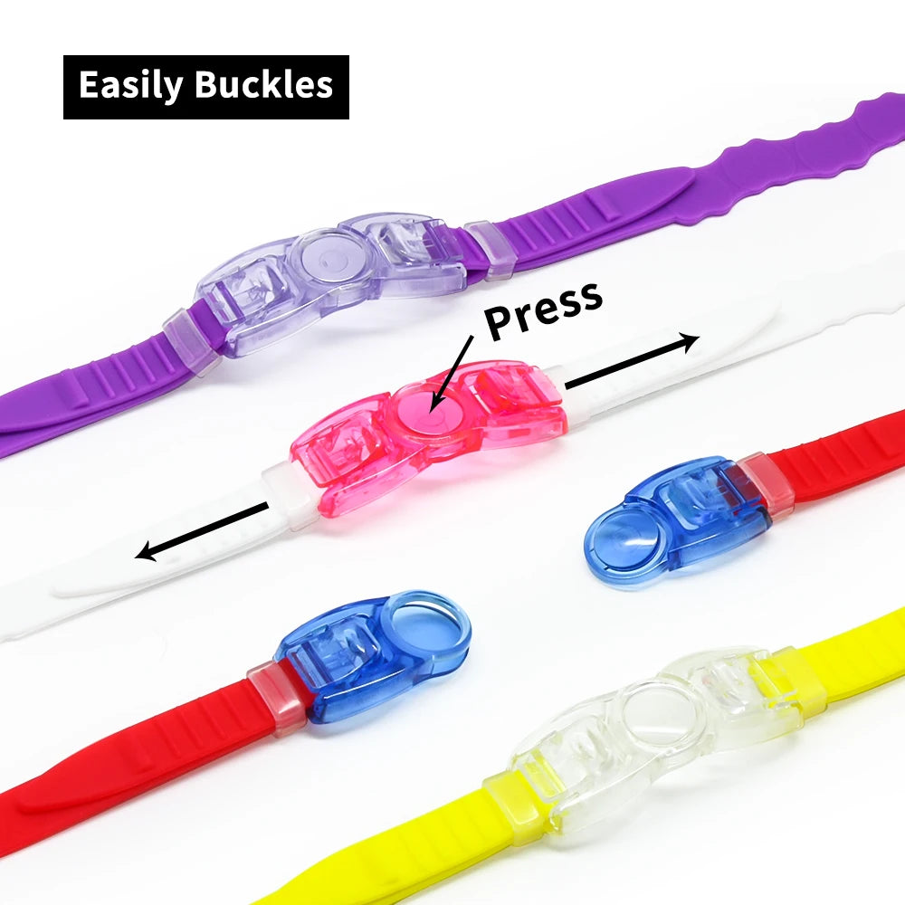 Kids Swim Goggles Children 3-8Y Wide Vision Anti-Fog Anti-UV Snorkeling Diving Mask Ear Plugs Outdoor Sports