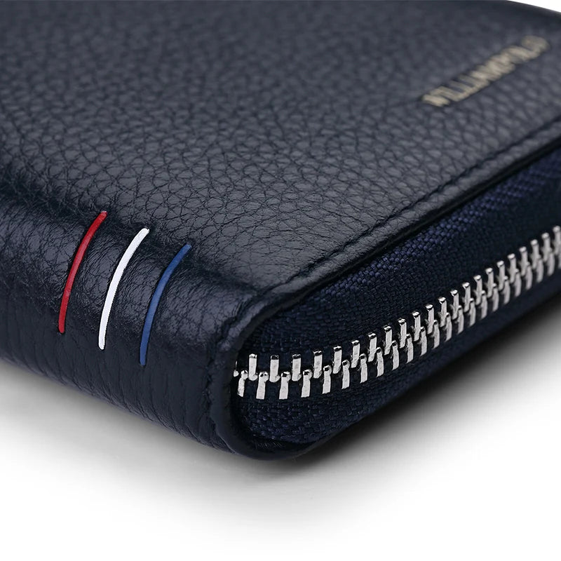 Leather Vertical Women's purse casual zipper short card holder multi functional men's portable zero wallet