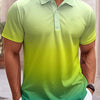 Men's Polo Shirt Gradient 3D Print Men's Tops Outdoor Casual Button Lapel T-Shirt Street Fashion Male Loose Oversized Clothing