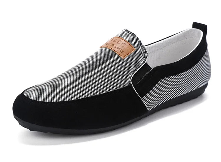 Shoes for Men Casual Slip on Loafers Plus Size Breathable Canvas Driving Shoes Office Walking Flats Non Slip 2024