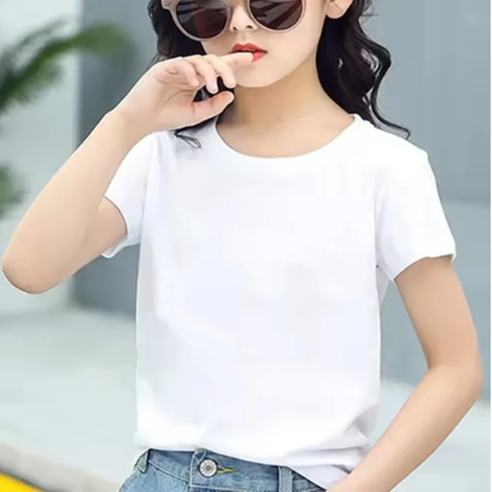 Children white Floral heart-shaped print Summer Clothing Tshirt+Shorts Girl Toddler 3-12Yrs Short-Sleeved cool leisure Set