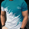 The new men's T-shirt for summer 2025 is casual soft comfortable and breathable with 3D gradient pattern printing