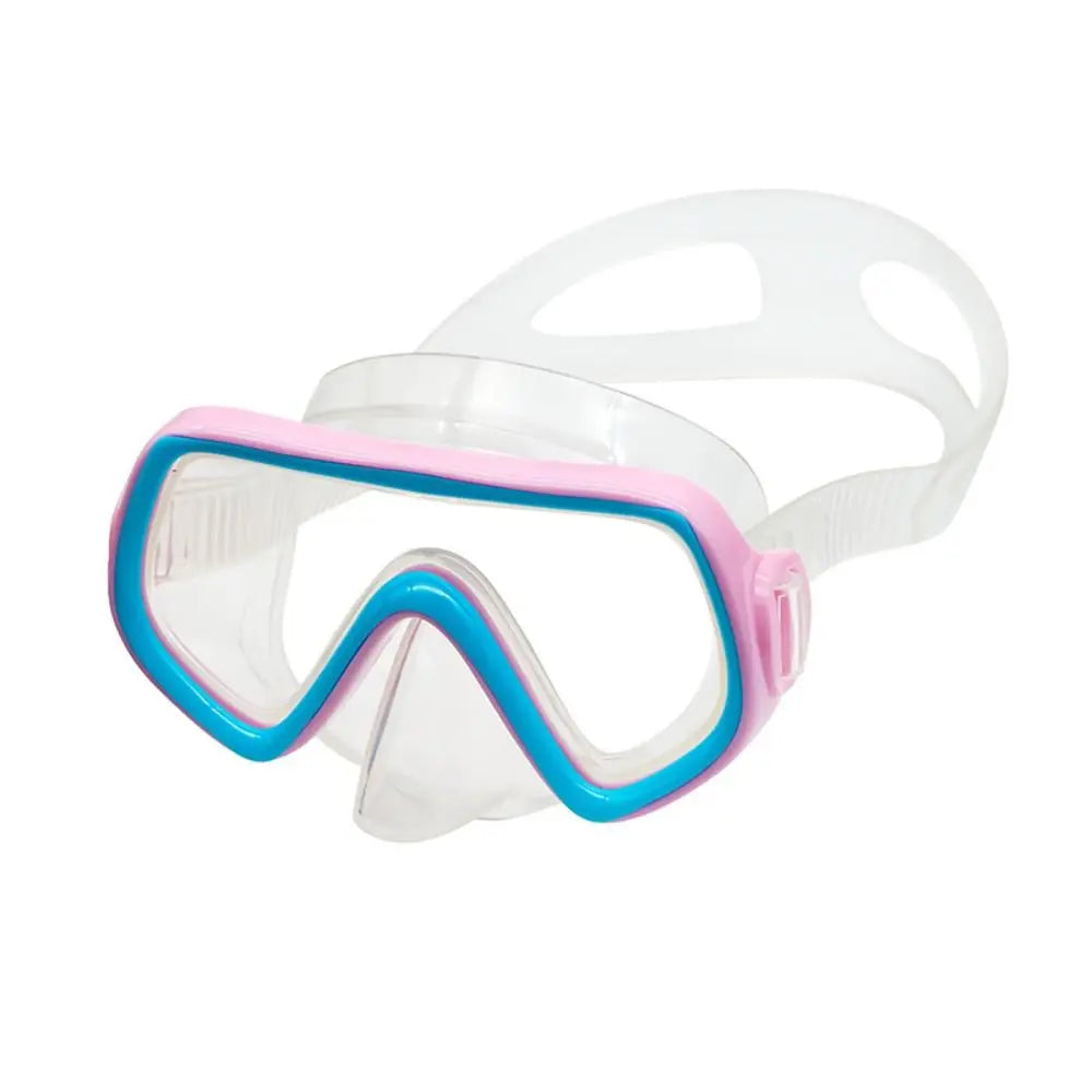 Unisex PC Glass Kids Swim Goggles with Nose Cover PVC Strap Snorkel Swimming Goggles Anti-Leak Wide View Child Diving Mask Boys