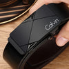 Men's automatic buckle belt-business casual PU leather belt alloy buckle, simple design, standard size, suitable for office