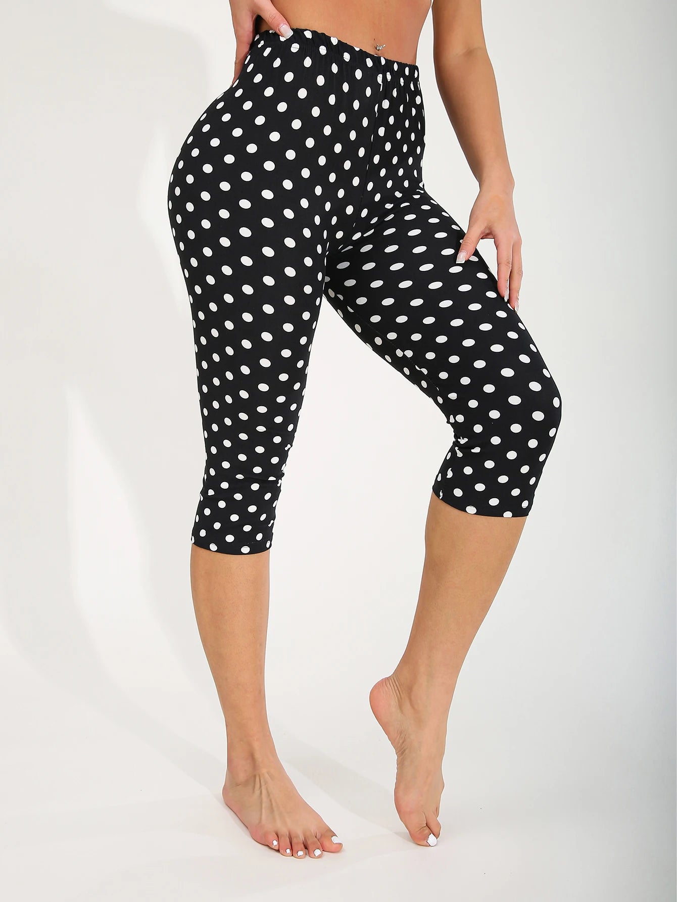 Fashionable And Casual Women's Legging Polka Dot Sports Fitness Yoga Pants Sexy And Elegant High Stretch Pencil Pants