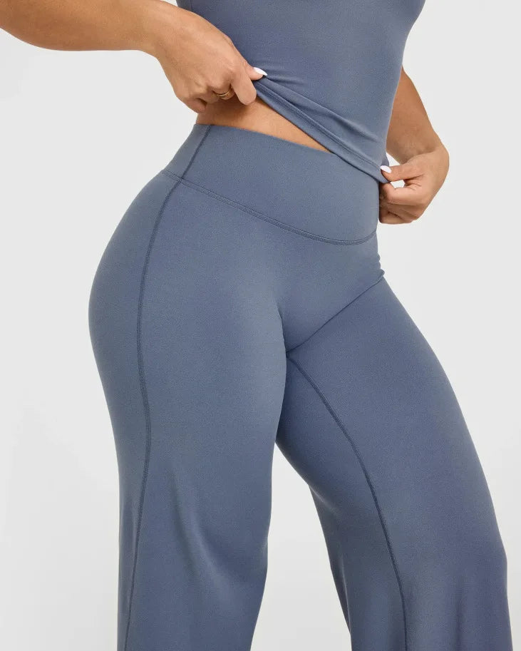 Straight Leg Pants Ultra Soft Butter Fabric Women Mid-Waist Yoga Pants Naked Feel Sports Leggings Pilates Running Sport Trousers