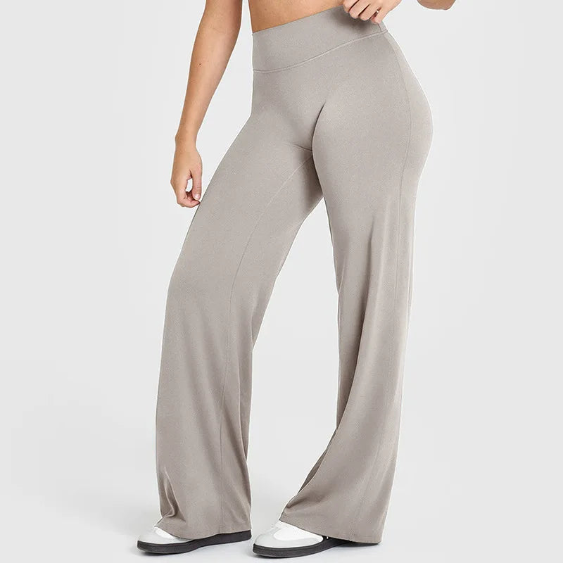 Straight Leg Pants Ultra Soft Butter Fabric Women Mid-Waist Yoga Pants Naked Feel Sports Leggings Pilates Running Sport Trousers