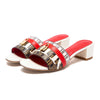 CHCH Women's Heels Sandals Low Block Chunky Heeled Sandals Slide Sandals Slip on Comfortable Casual Pumps Shoes 5cm