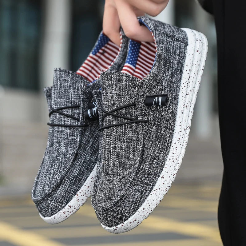 Canvas shoes for men - new style, breathable, suitable for spring and autumn, trendy, thick sole, one-piece boot, low heel, suit