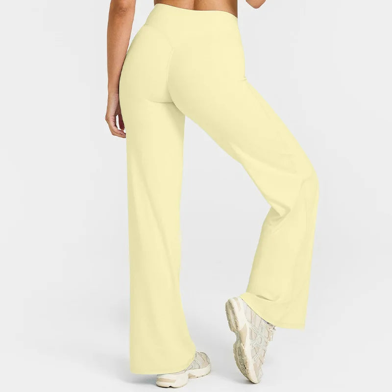 Straight Leg Pants Ultra Soft Butter Fabric Women Mid-Waist Yoga Pants Naked Feel Sports Leggings Pilates Running Sport Trousers
