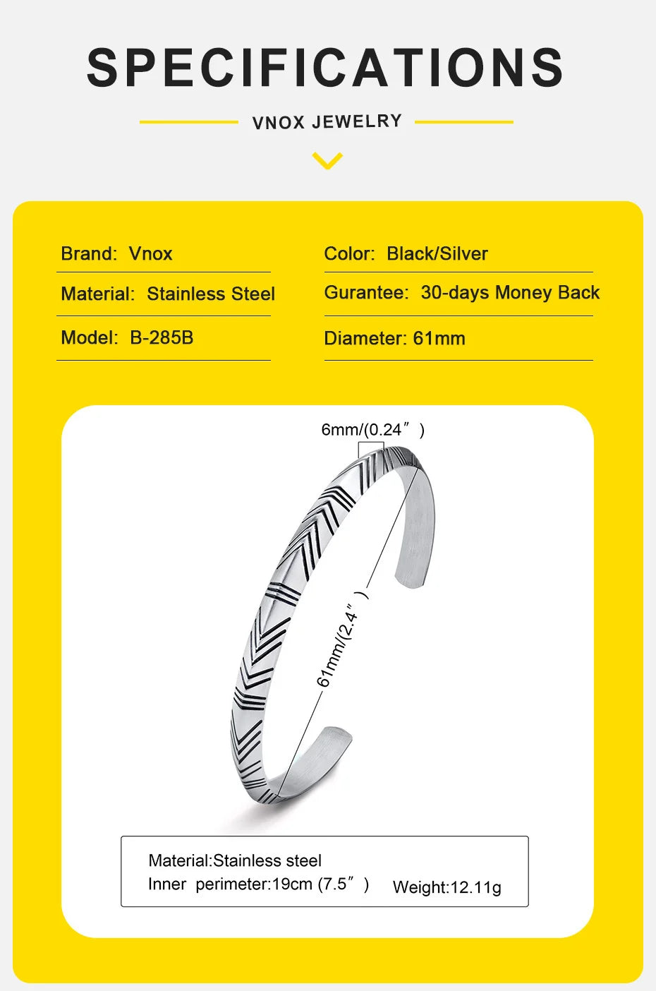 Vnox Vintage Norse Viking Cuff Bangle for Men, Stainless Steel Tribal Arrow Almut Male Bracelet,Rock Punk Boy Retro Jewelry