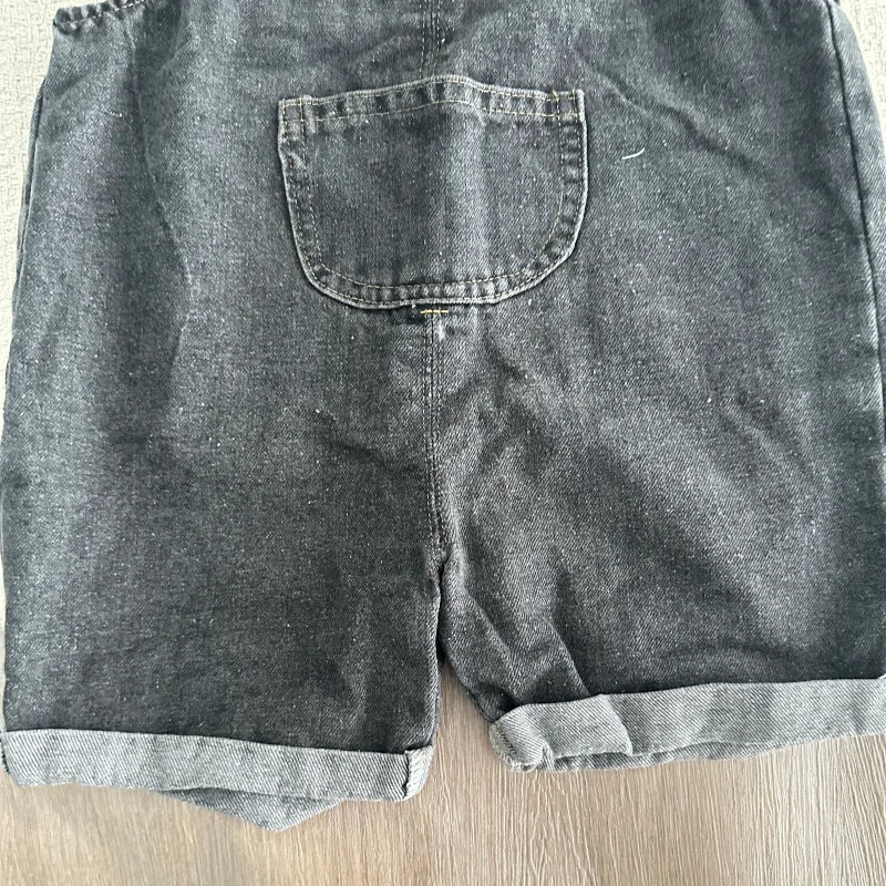 Summer Children Denim Short Baby Boys Girls Overalls Cool Roll Hem Design Kids Jumpsuits