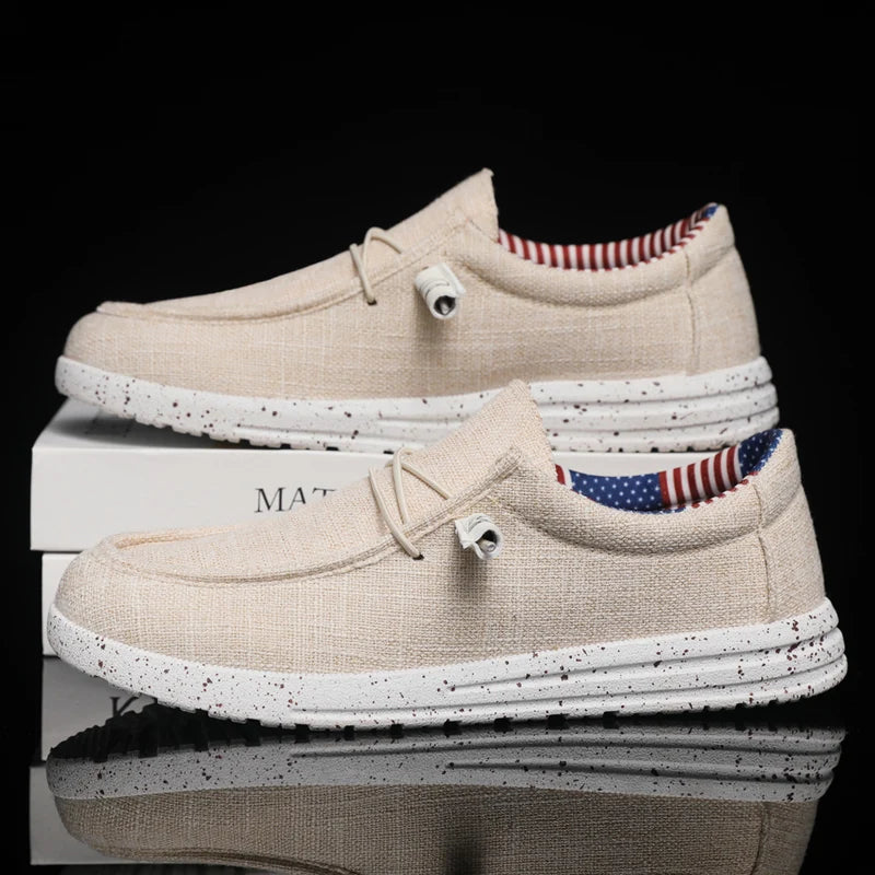 Canvas shoes for men - new style, breathable, suitable for spring and autumn, trendy, thick sole, one-piece boot, low heel, suit