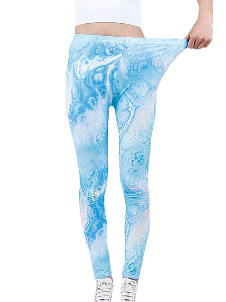 CUHAKCI Fashion Women Leggings Beautiful Leaf Floral Printing High Waist Jeggings Stretch Pant Sexy Hot Sale Clothing Mujer