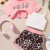 Summer children fashion simple casual 3-piece girls casual sportswear holiday summer relaxed comfortable casual jogging set