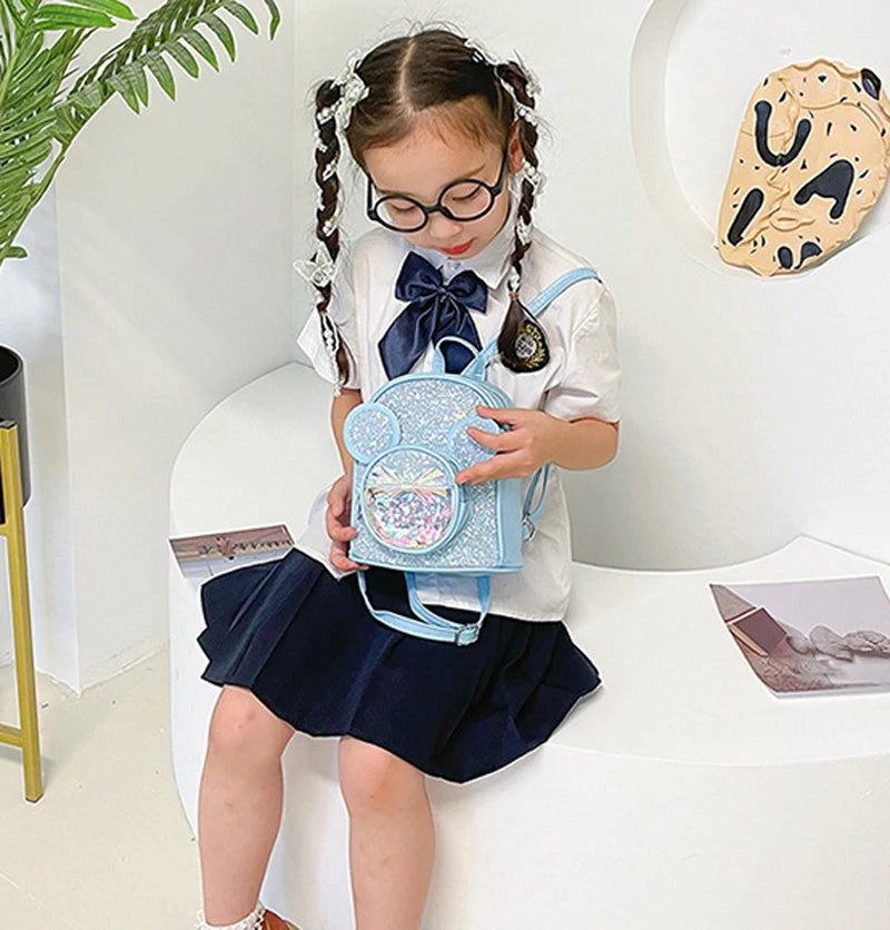 Cute Children Bag Fashion Sequin Kindergarten Backpacks for Baby Girls Cartoon Mouse Casual Backpack Princess Bag Girls Gifts