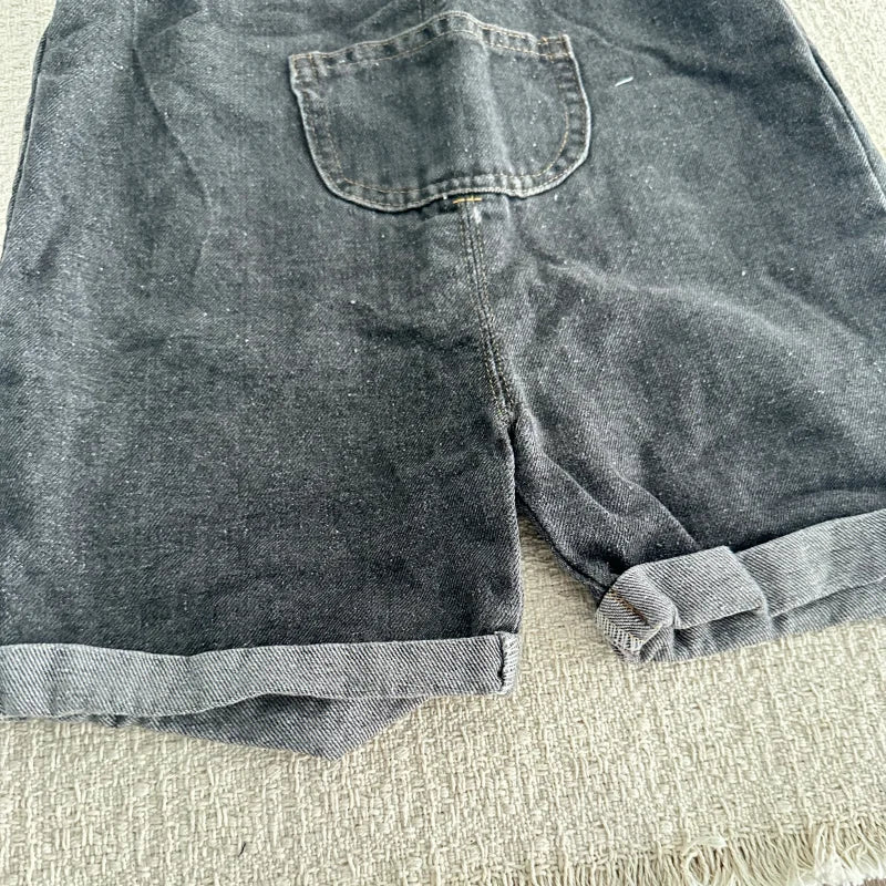 Summer Children Denim Short Baby Boys Girls Overalls Cool Roll Hem Design Kids Jumpsuits