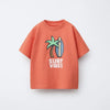 Cartoon Dog Print T Shirt Baby Boys Cute Crewneck Tops Simple All-match Tees White T-shirt Loose Fashion Wear 2025 Baby Clothing
