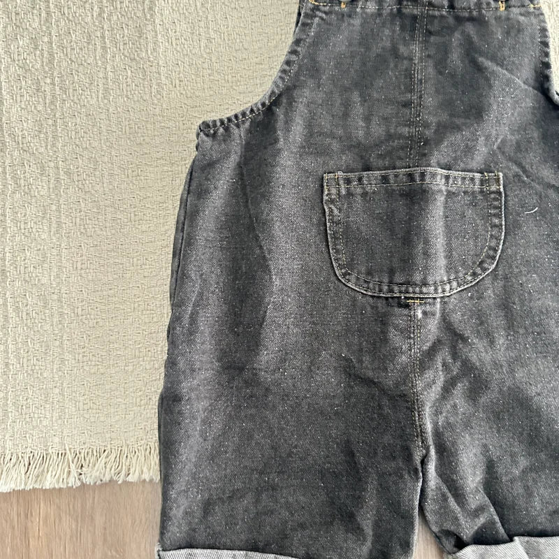 Summer Children Denim Short Baby Boys Girls Overalls Cool Roll Hem Design Kids Jumpsuits