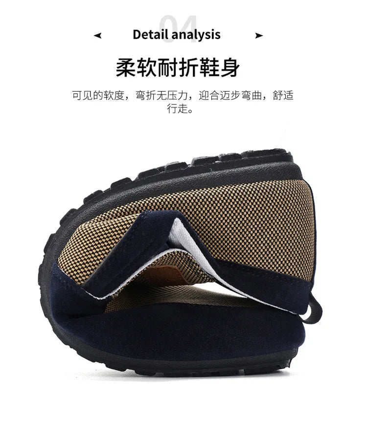 Shoes for Men Casual Slip on Loafers Plus Size Breathable Canvas Driving Shoes Office Walking Flats Non Slip 2024