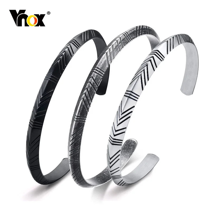 Vnox Vintage Norse Viking Cuff Bangle for Men, Stainless Steel Tribal Arrow Almut Male Bracelet,Rock Punk Boy Retro Jewelry