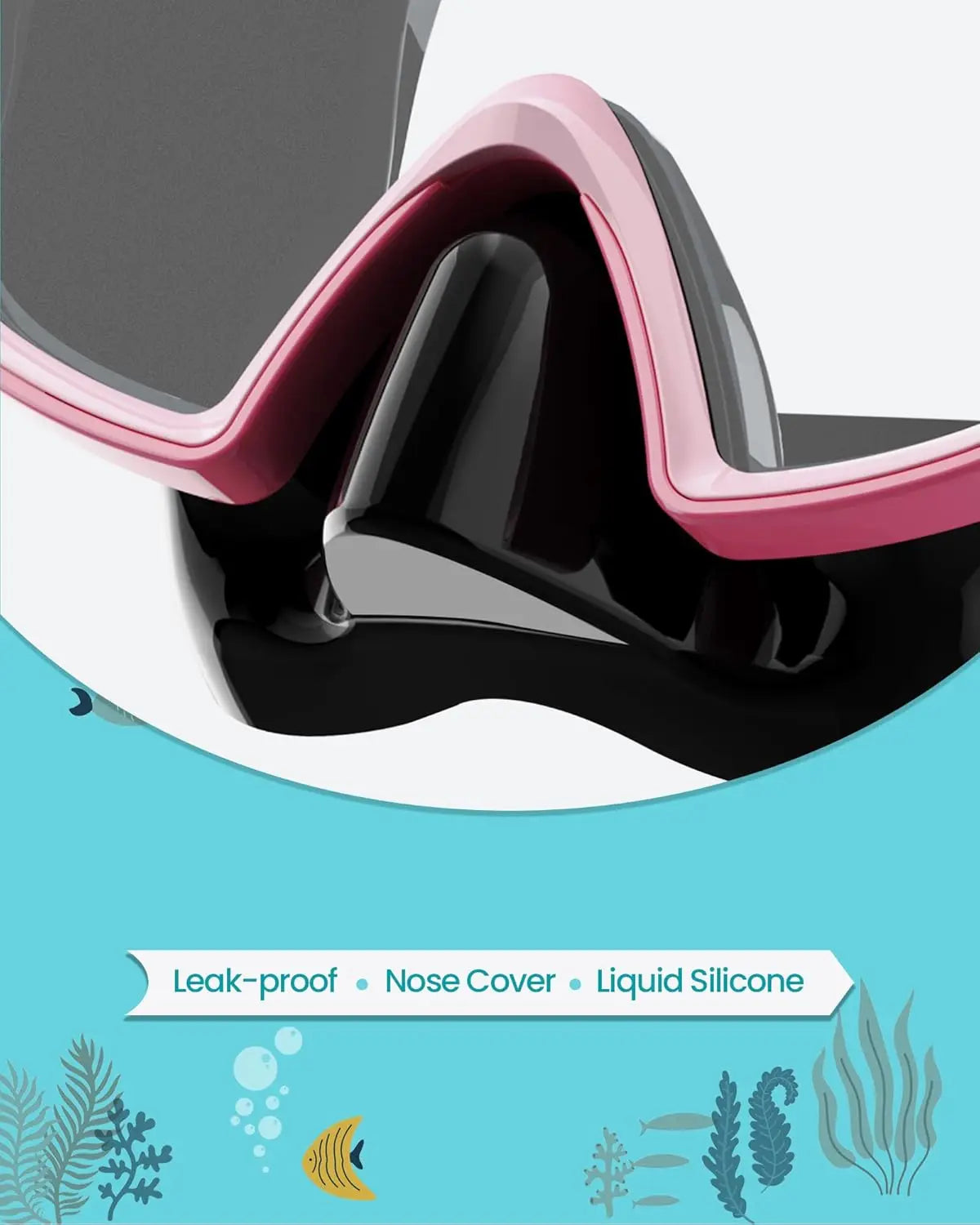 OutdoorMaster Stingray Kids Swim Goggles with Nose Cover, Swim Diving Mask for Kids, Anti-Fog Swimming Goggles for Boys and Girl