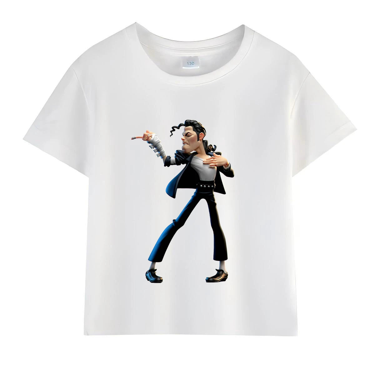 Hot Sales Children Cartoon Michael Jackson Funny T Shirt Kids Rock N Roll Summer Cotton Tops Baby Boys/Girls Casual Clothes