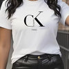Summer luxury brand fashion cartoon letter print crew collar clothing short sleeve T-shirt trend women's summer Y2K top