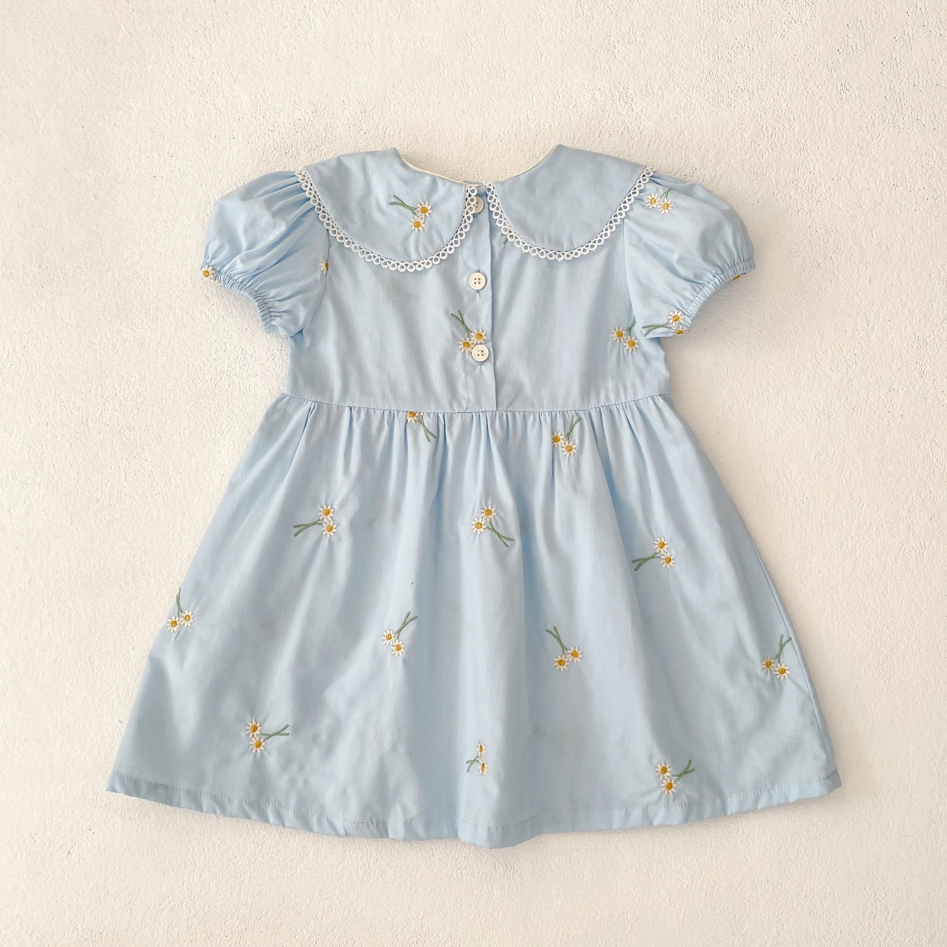 Summer New Little Girls Toddler Princess Dresses 1-6Yrs Girls Fashion Embroidered Flower Dress Kids Flying Sleeves Party Clothes