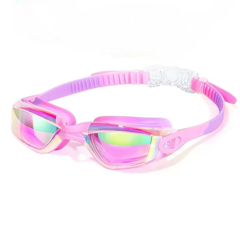 Pink Swimming Goggles for Kids Anti-Fog UV-Protective Waterproof Ages 3-15 Children's Swimming Goggles