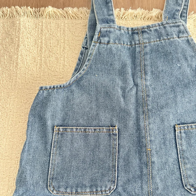 Summer Children Denim Short Baby Boys Girls Overalls Cool Roll Hem Design Kids Jumpsuits