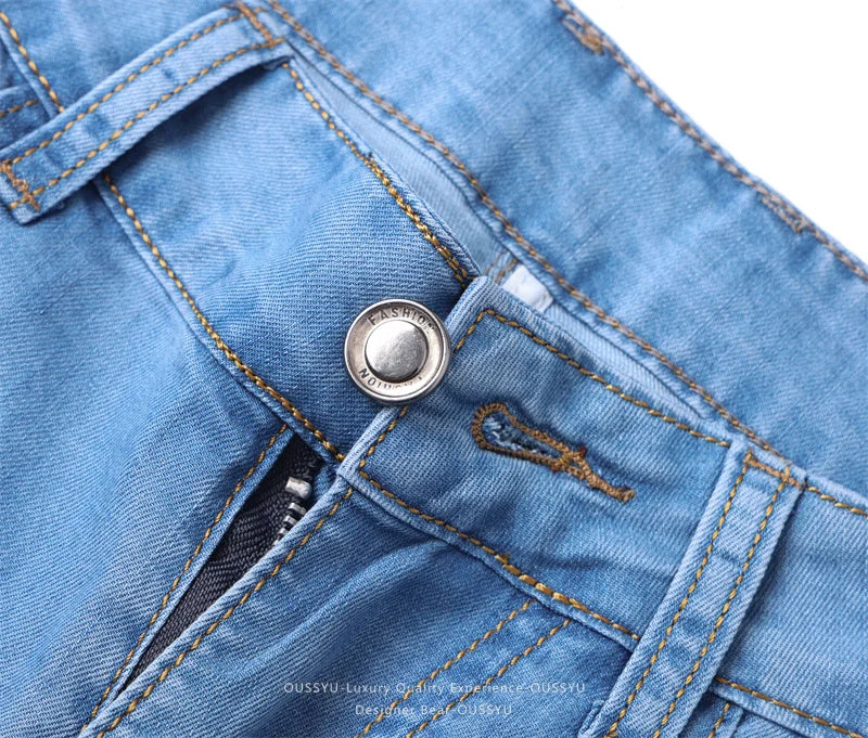 Brand Clothing Summer Lyocell Ultra-thin Men's Jeans Business Straight Denim Pants Cool Ice Silk Casual Trousers Man Plus Size