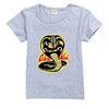 Kids Tshirt Short Sleeve Cobra Kai Print Top Girls Boys Summer New Clothes Children's  Adults Parent Child Cotton T Shirts
