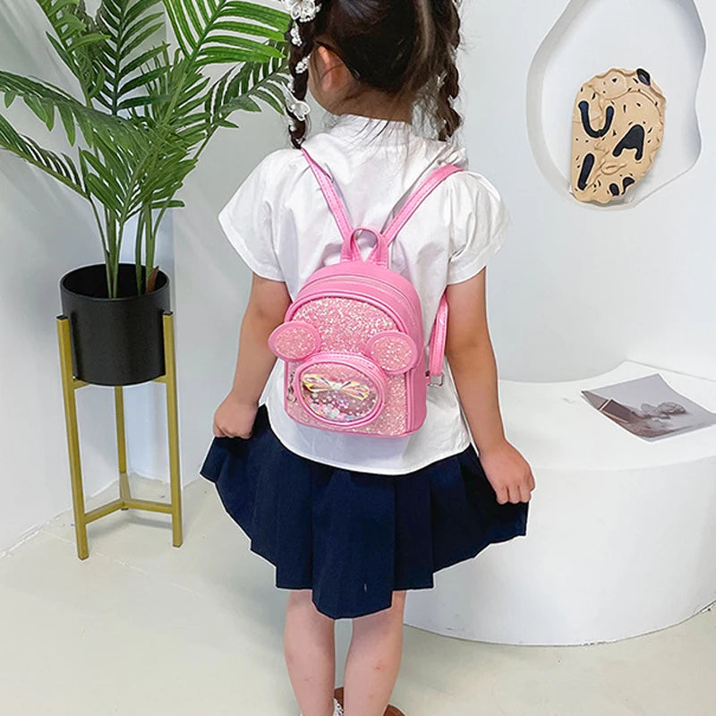 Cute Children Bag Fashion Sequin Kindergarten Backpacks for Baby Girls Cartoon Mouse Casual Backpack Princess Bag Girls Gifts
