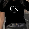 Summer luxury brand fashion cartoon letter print crew collar clothing short sleeve T-shirt trend women's summer Y2K top