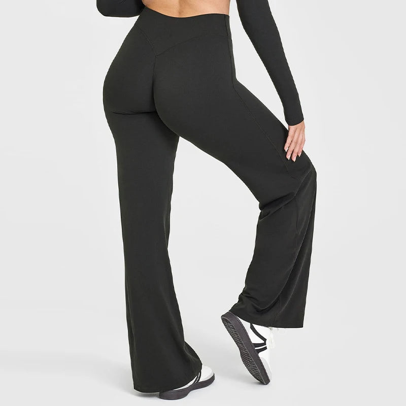 Straight Leg Pants Ultra Soft Butter Fabric Women Mid-Waist Yoga Pants Naked Feel Sports Leggings Pilates Running Sport Trousers