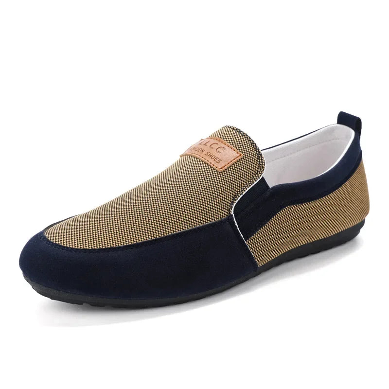Shoes for Men Casual Slip on Loafers Plus Size Breathable Canvas Driving Shoes Office Walking Flats Non Slip 2024