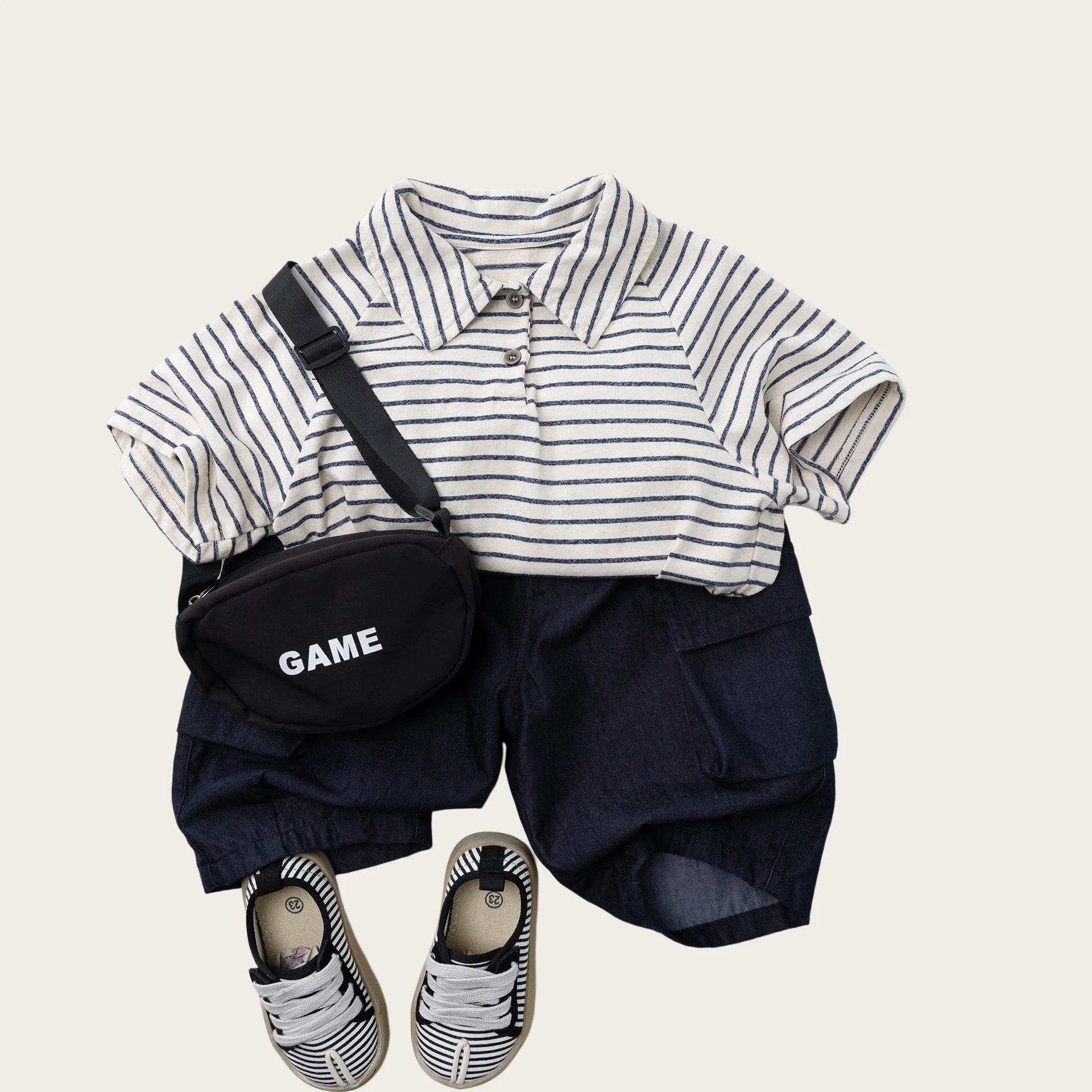 Korean Style Unisex Kids Cotton Polo T-shirt Breathable Short Sleeve Tee for Boys & Girls Summer Casual Top for 2-8 Years