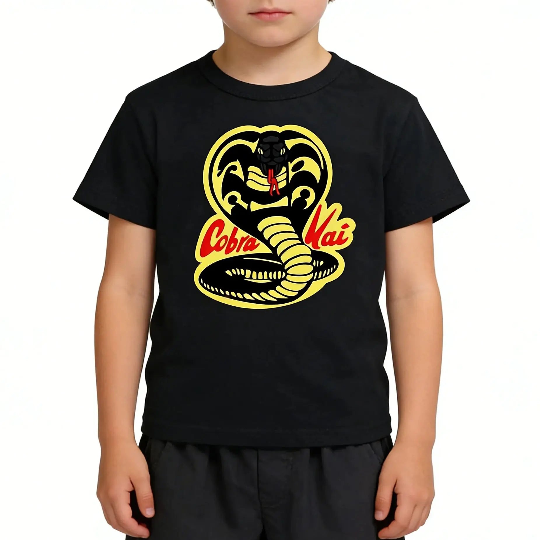 Kids Tshirt Short Sleeve Cobra Kai Print Top Girls Boys Summer New Clothes Children's  Adults Parent Child Cotton T Shirts