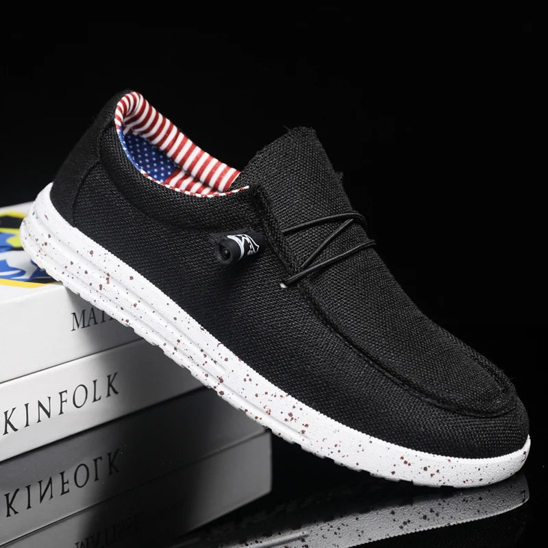 Canvas shoes for men - new style, breathable, suitable for spring and autumn, trendy, thick sole, one-piece boot, low heel, suit