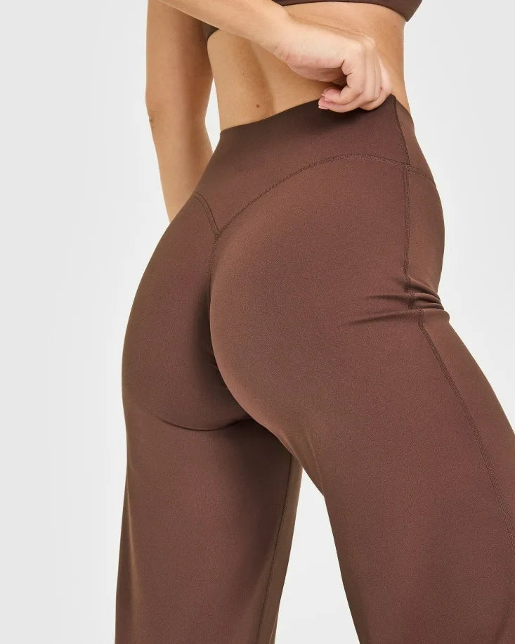 Straight Leg Pants Ultra Soft Butter Fabric Women Mid-Waist Yoga Pants Naked Feel Sports Leggings Pilates Running Sport Trousers