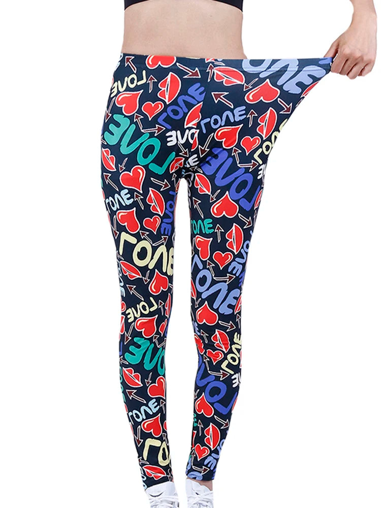 CUHAKCI Fashion Women Leggings Beautiful Leaf Floral Printing High Waist Jeggings Stretch Pant Sexy Hot Sale Clothing Mujer