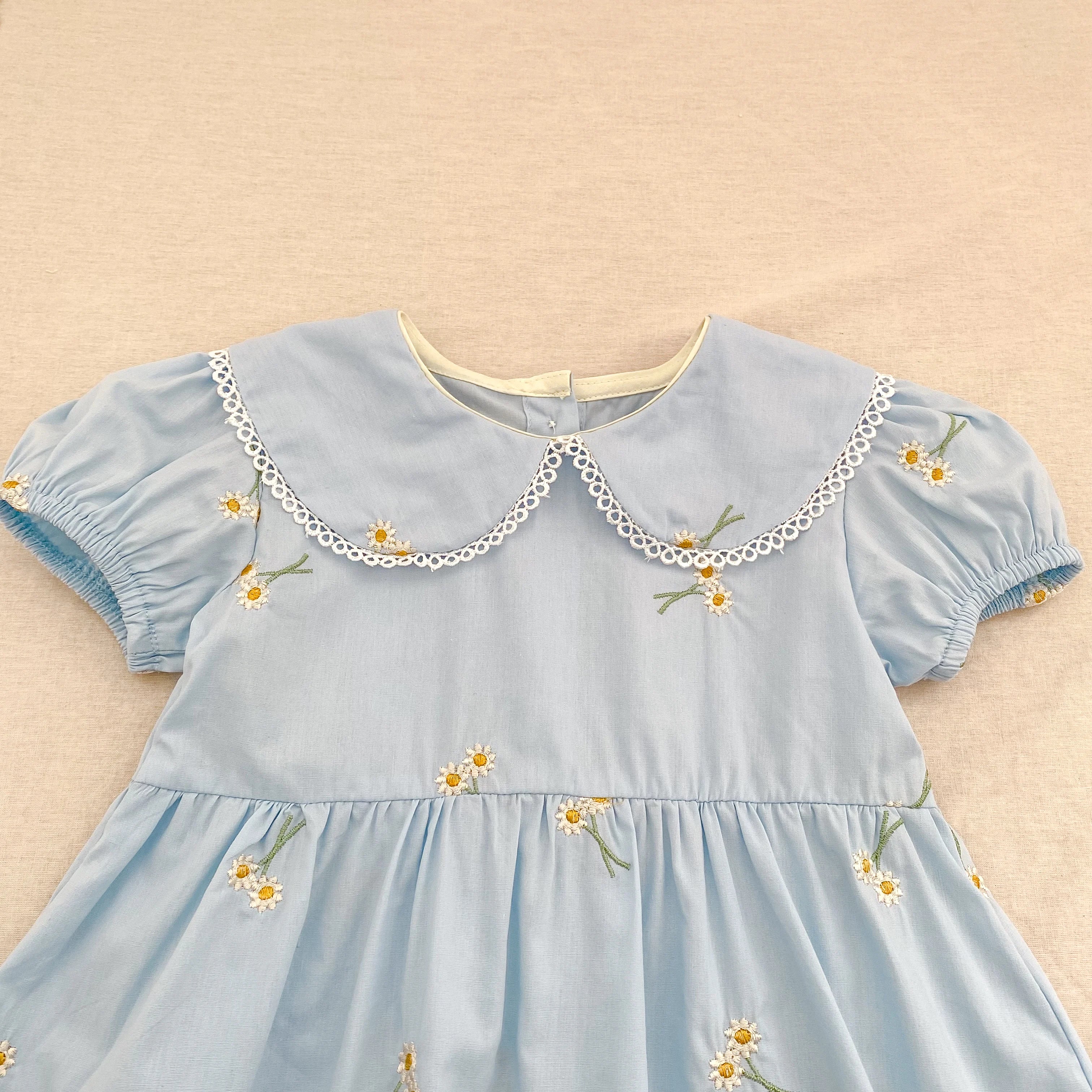 Summer New Little Girls Toddler Princess Dresses 1-6Yrs Girls Fashion Embroidered Flower Dress Kids Flying Sleeves Party Clothes