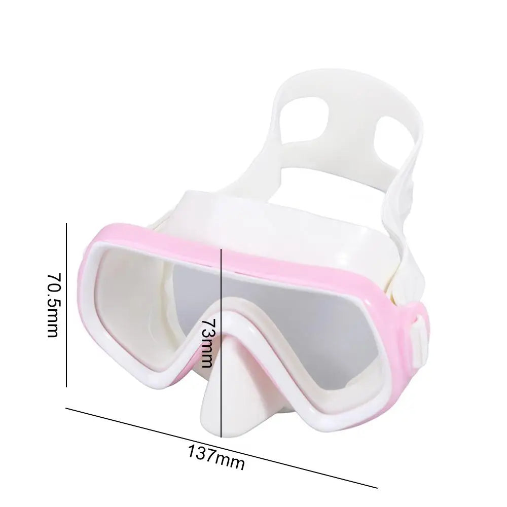 Unisex PC Glass Kids Swim Goggles with Nose Cover PVC Strap Snorkel Swimming Goggles Anti-Leak Wide View Child Diving Mask Boys