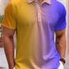 Men's Polo Shirt Gradient 3D Print Men's Tops Outdoor Casual Button Lapel T-Shirt Street Fashion Male Loose Oversized Clothing