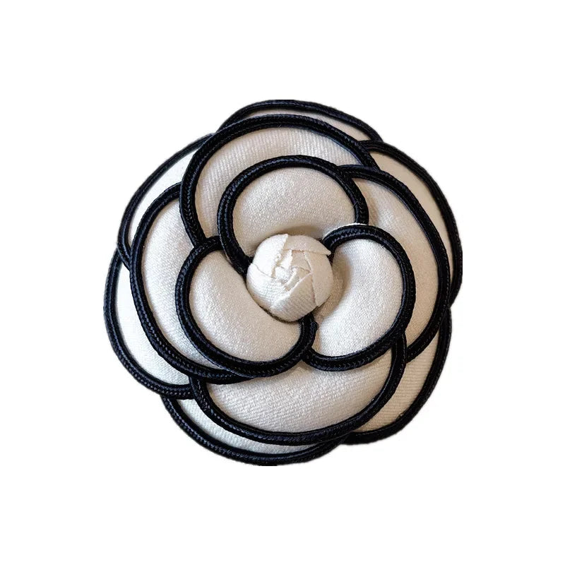 Korean Fashion Fabric Camellia Flower Brooch Pins for Women Crystal Elegant Corsage Wedding Brooches Jewelry Accessories