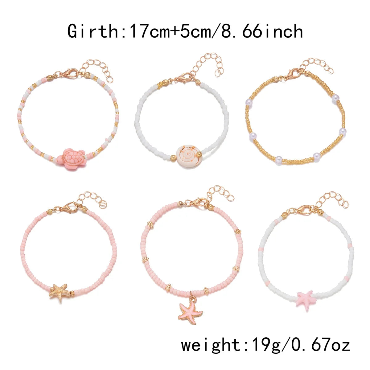 Fashion Multilayer Stacked Bracelets Set for Women Bohemian Shell Starfish Beaded Bracelets Summer Beach Party Jewelry Gift
