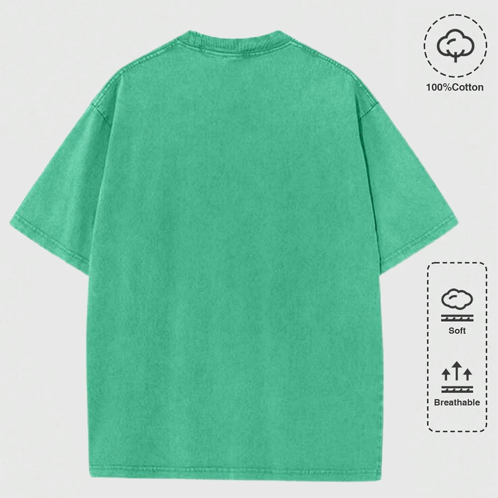 Sitcom Movie Friends Print Washed T-Shirts Women Cotton Oversize T Shirt Summer Soft Short Sleeve Tops Street O-Neck Clothes