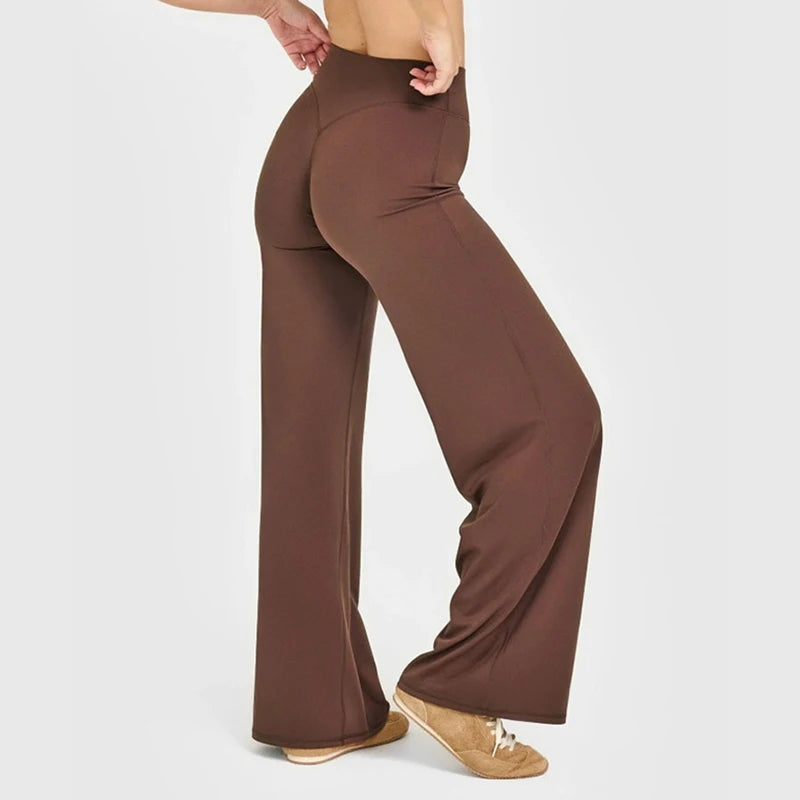 Straight Leg Pants Ultra Soft Butter Fabric Women Mid-Waist Yoga Pants Naked Feel Sports Leggings Pilates Running Sport Trousers