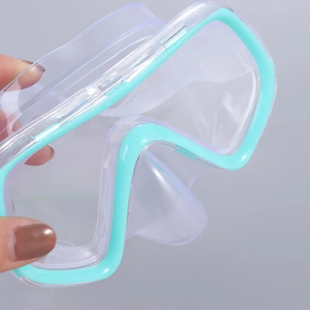Unisex PC Glass Kids Swim Goggles with Nose Cover PVC Strap Snorkel Swimming Goggles Anti-Leak Wide View Child Diving Mask Boys